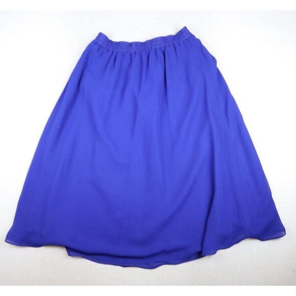 MAURADA - VINTAGE WOMEN'S BLUE A-LINE MIDI SKIRT - SIZE 10P - Picture 8 of 8